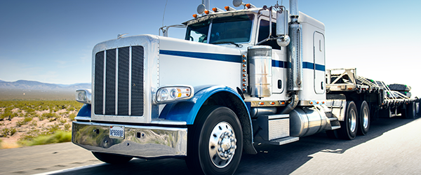 Blue and White Truck